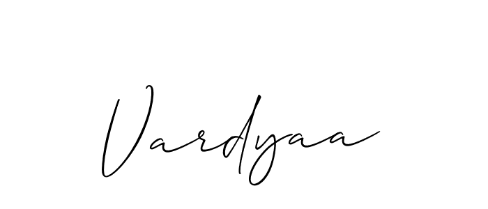 Make a beautiful signature design for name Vardyaa. With this signature (Allison_Script) style, you can create a handwritten signature for free. Vardyaa signature style 2 images and pictures png