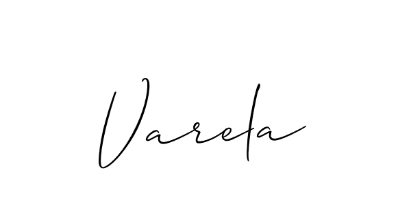 The best way (Allison_Script) to make a short signature is to pick only two or three words in your name. The name Varela include a total of six letters. For converting this name. Varela signature style 2 images and pictures png