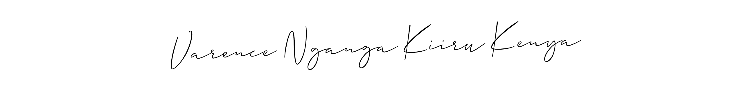 How to make Varence Nganga Kiiru Kenya name signature. Use Allison_Script style for creating short signs online. This is the latest handwritten sign. Varence Nganga Kiiru Kenya signature style 2 images and pictures png