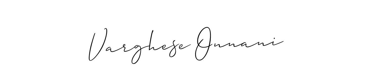 How to make Varghese Onnani signature? Allison_Script is a professional autograph style. Create handwritten signature for Varghese Onnani name. Varghese Onnani signature style 2 images and pictures png