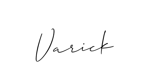 How to make Varick signature? Allison_Script is a professional autograph style. Create handwritten signature for Varick name. Varick signature style 2 images and pictures png