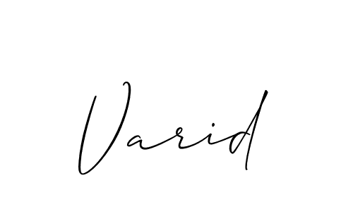 Design your own signature with our free online signature maker. With this signature software, you can create a handwritten (Allison_Script) signature for name Varid. Varid signature style 2 images and pictures png