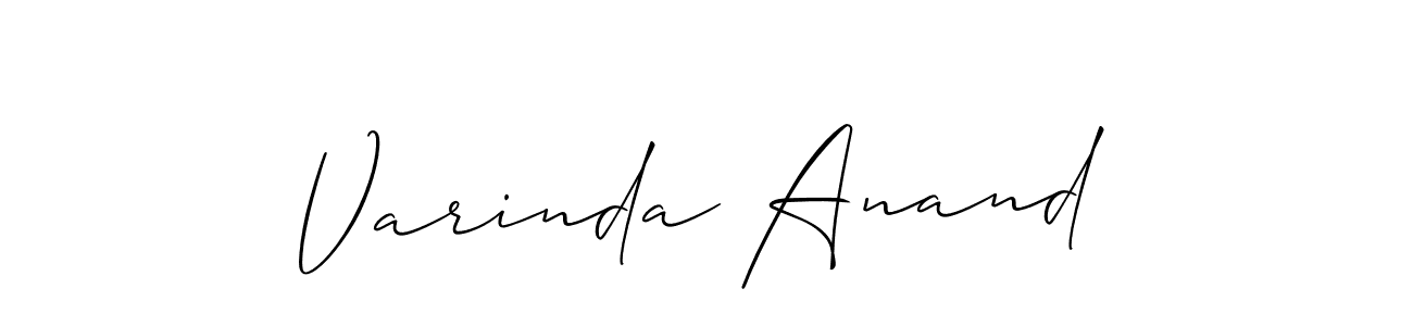 Allison_Script is a professional signature style that is perfect for those who want to add a touch of class to their signature. It is also a great choice for those who want to make their signature more unique. Get Varinda Anand name to fancy signature for free. Varinda Anand signature style 2 images and pictures png