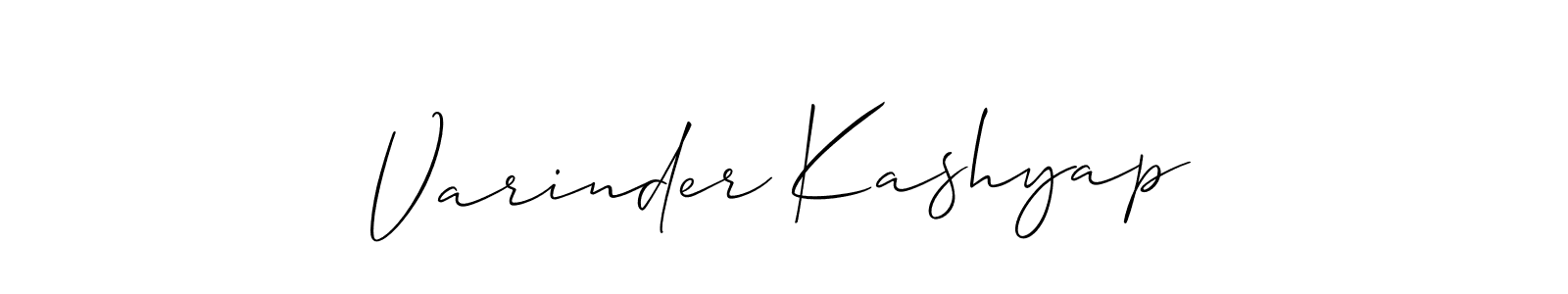 Make a beautiful signature design for name Varinder Kashyap. With this signature (Allison_Script) style, you can create a handwritten signature for free. Varinder Kashyap signature style 2 images and pictures png