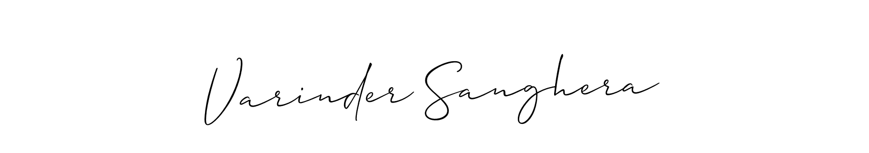 Create a beautiful signature design for name Varinder Sanghera. With this signature (Allison_Script) fonts, you can make a handwritten signature for free. Varinder Sanghera signature style 2 images and pictures png