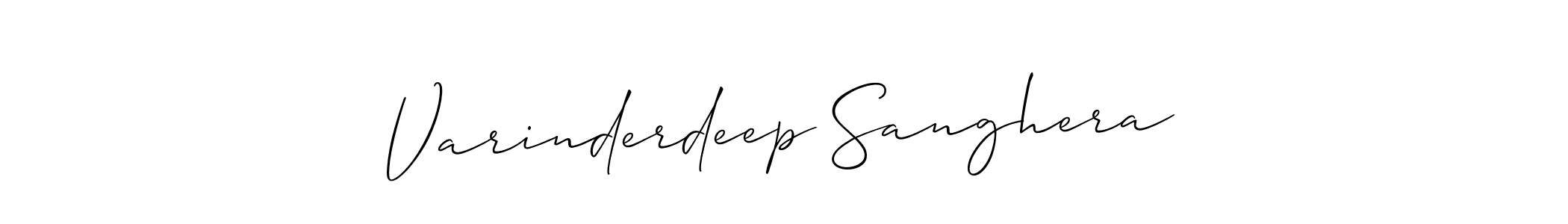 Create a beautiful signature design for name Varinderdeep Sanghera. With this signature (Allison_Script) fonts, you can make a handwritten signature for free. Varinderdeep Sanghera signature style 2 images and pictures png