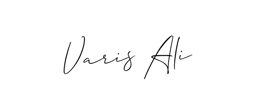 Use a signature maker to create a handwritten signature online. With this signature software, you can design (Allison_Script) your own signature for name Varis Ali. Varis Ali signature style 2 images and pictures png