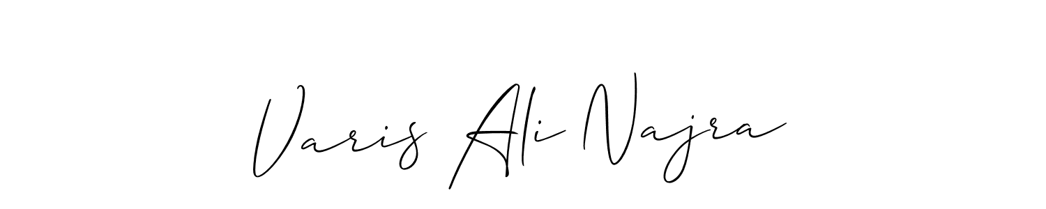 Create a beautiful signature design for name Varis Ali Najra. With this signature (Allison_Script) fonts, you can make a handwritten signature for free. Varis Ali Najra signature style 2 images and pictures png