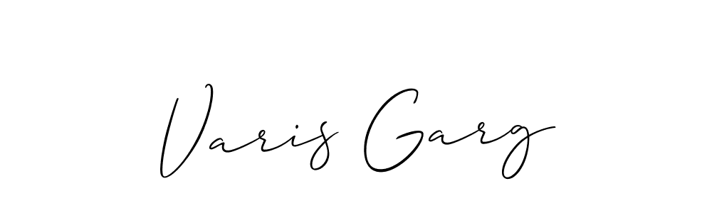 The best way (Allison_Script) to make a short signature is to pick only two or three words in your name. The name Varis Garg include a total of six letters. For converting this name. Varis Garg signature style 2 images and pictures png
