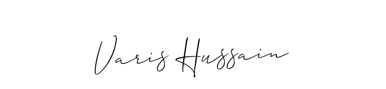 Make a beautiful signature design for name Varis Hussain. With this signature (Allison_Script) style, you can create a handwritten signature for free. Varis Hussain signature style 2 images and pictures png