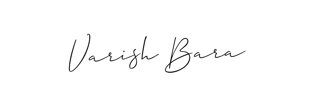 Create a beautiful signature design for name Varish Bara. With this signature (Allison_Script) fonts, you can make a handwritten signature for free. Varish Bara signature style 2 images and pictures png