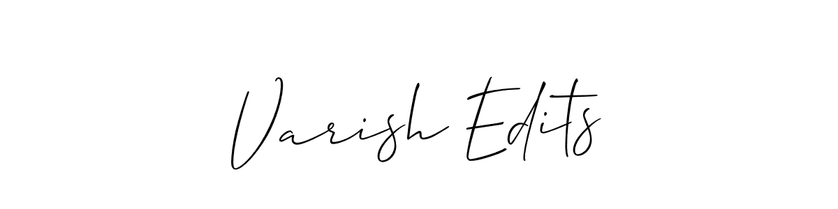 Use a signature maker to create a handwritten signature online. With this signature software, you can design (Allison_Script) your own signature for name Varish Edits. Varish Edits signature style 2 images and pictures png