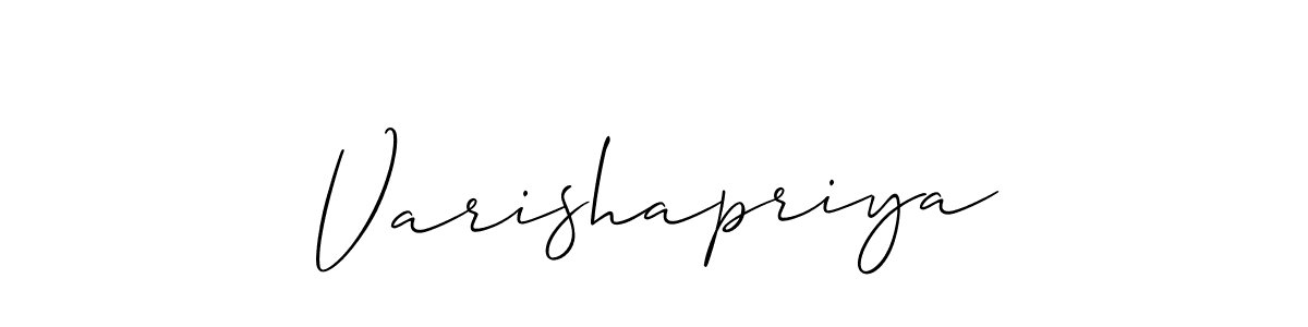 Similarly Allison_Script is the best handwritten signature design. Signature creator online .You can use it as an online autograph creator for name Varishapriya. Varishapriya signature style 2 images and pictures png