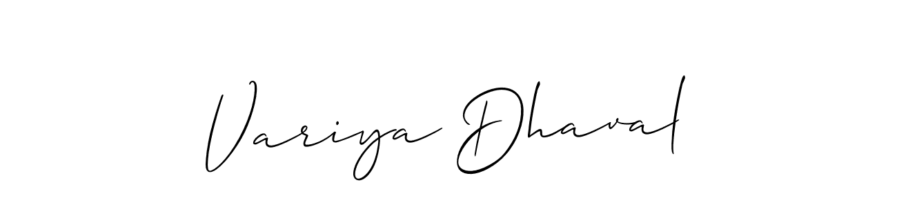 You should practise on your own different ways (Allison_Script) to write your name (Variya Dhaval) in signature. don't let someone else do it for you. Variya Dhaval signature style 2 images and pictures png