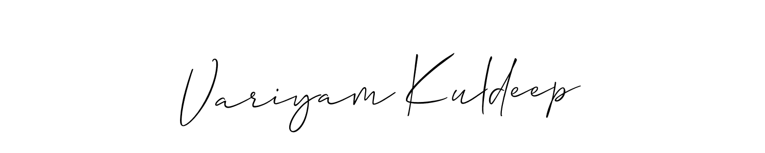if you are searching for the best signature style for your name Variyam Kuldeep. so please give up your signature search. here we have designed multiple signature styles  using Allison_Script. Variyam Kuldeep signature style 2 images and pictures png