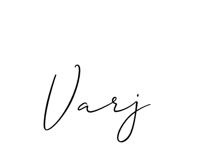 The best way (Allison_Script) to make a short signature is to pick only two or three words in your name. The name Varj include a total of six letters. For converting this name. Varj signature style 2 images and pictures png