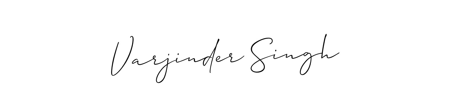 Create a beautiful signature design for name Varjinder Singh. With this signature (Allison_Script) fonts, you can make a handwritten signature for free. Varjinder Singh signature style 2 images and pictures png