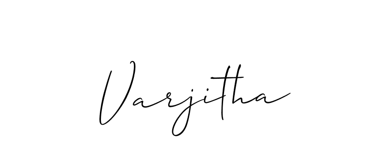 How to make Varjitha name signature. Use Allison_Script style for creating short signs online. This is the latest handwritten sign. Varjitha signature style 2 images and pictures png