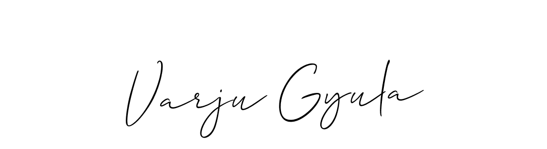 Also You can easily find your signature by using the search form. We will create Varju Gyula name handwritten signature images for you free of cost using Allison_Script sign style. Varju Gyula signature style 2 images and pictures png