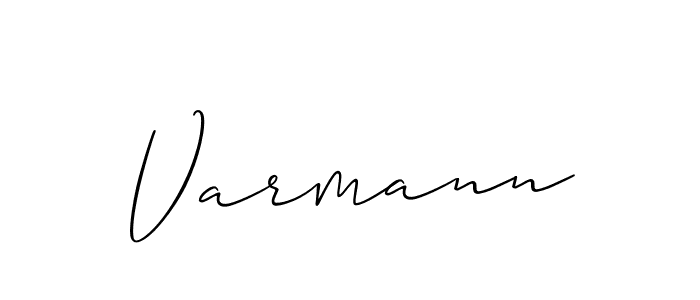 Use a signature maker to create a handwritten signature online. With this signature software, you can design (Allison_Script) your own signature for name Varmann. Varmann signature style 2 images and pictures png