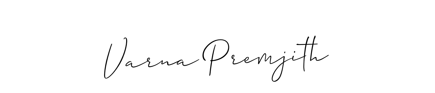 You can use this online signature creator to create a handwritten signature for the name Varna Premjith. This is the best online autograph maker. Varna Premjith signature style 2 images and pictures png