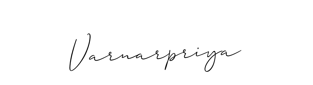 Make a beautiful signature design for name Varnarpriya. With this signature (Allison_Script) style, you can create a handwritten signature for free. Varnarpriya signature style 2 images and pictures png