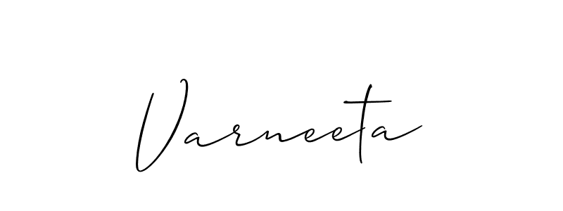 if you are searching for the best signature style for your name Varneeta. so please give up your signature search. here we have designed multiple signature styles  using Allison_Script. Varneeta signature style 2 images and pictures png