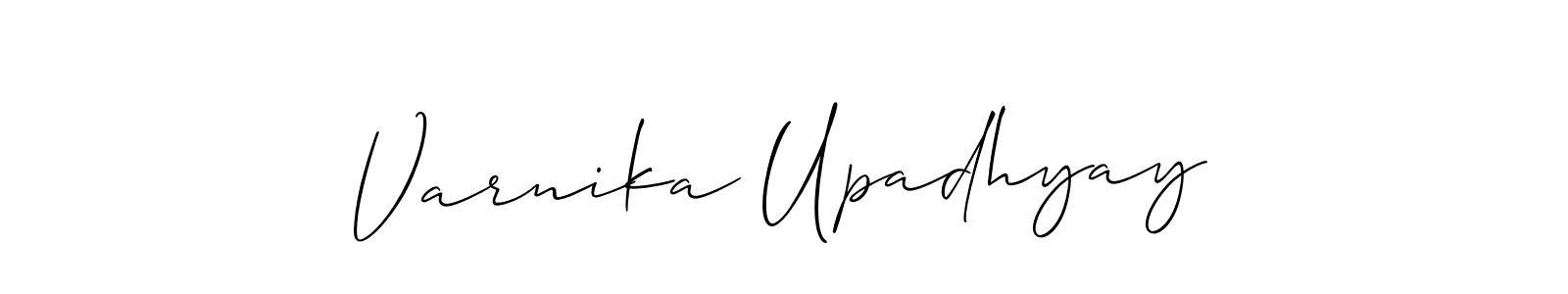 How to Draw Varnika Upadhyay signature style? Allison_Script is a latest design signature styles for name Varnika Upadhyay. Varnika Upadhyay signature style 2 images and pictures png