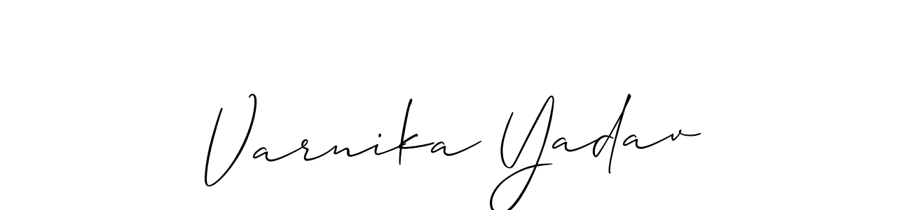 Also You can easily find your signature by using the search form. We will create Varnika Yadav name handwritten signature images for you free of cost using Allison_Script sign style. Varnika Yadav signature style 2 images and pictures png