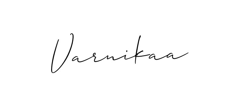 if you are searching for the best signature style for your name Varnikaa. so please give up your signature search. here we have designed multiple signature styles  using Allison_Script. Varnikaa signature style 2 images and pictures png