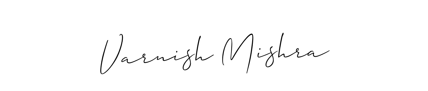 Make a beautiful signature design for name Varnish Mishra. With this signature (Allison_Script) style, you can create a handwritten signature for free. Varnish Mishra signature style 2 images and pictures png