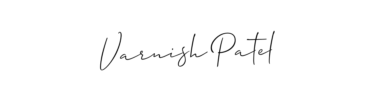 Use a signature maker to create a handwritten signature online. With this signature software, you can design (Allison_Script) your own signature for name Varnish Patel. Varnish Patel signature style 2 images and pictures png