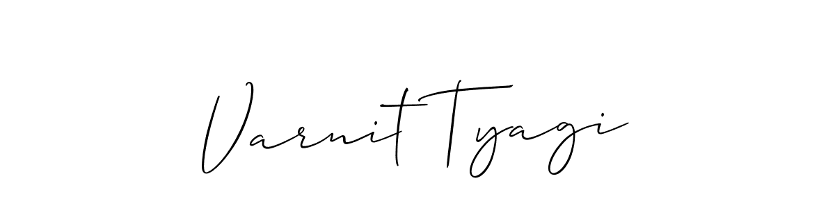 How to make Varnit Tyagi signature? Allison_Script is a professional autograph style. Create handwritten signature for Varnit Tyagi name. Varnit Tyagi signature style 2 images and pictures png
