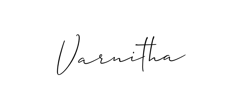 Similarly Allison_Script is the best handwritten signature design. Signature creator online .You can use it as an online autograph creator for name Varnitha. Varnitha signature style 2 images and pictures png