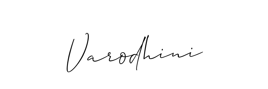 It looks lik you need a new signature style for name Varodhini. Design unique handwritten (Allison_Script) signature with our free signature maker in just a few clicks. Varodhini signature style 2 images and pictures png