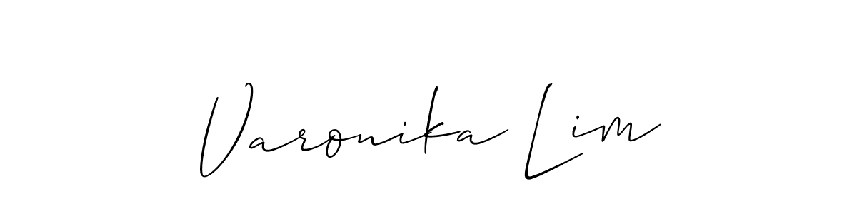 How to make Varonika Lim signature? Allison_Script is a professional autograph style. Create handwritten signature for Varonika Lim name. Varonika Lim signature style 2 images and pictures png