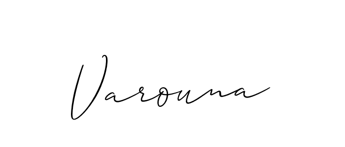 Varouna stylish signature style. Best Handwritten Sign (Allison_Script) for my name. Handwritten Signature Collection Ideas for my name Varouna. Varouna signature style 2 images and pictures png