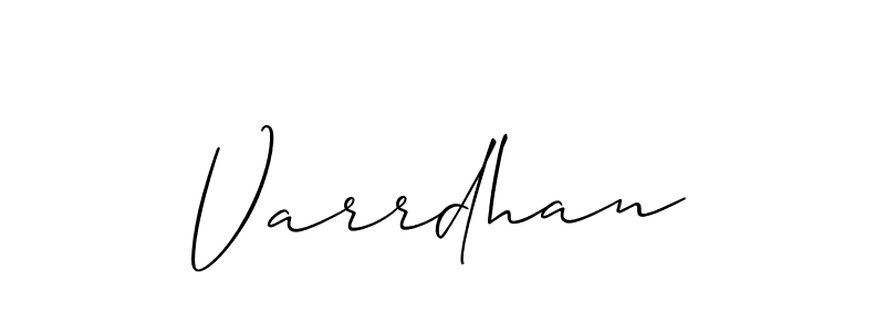 Use a signature maker to create a handwritten signature online. With this signature software, you can design (Allison_Script) your own signature for name Varrdhan. Varrdhan signature style 2 images and pictures png