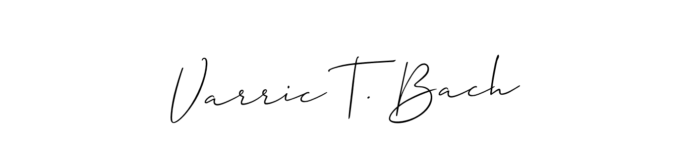 Check out images of Autograph of Varric T. Bach name. Actor Varric T. Bach Signature Style. Allison_Script is a professional sign style online. Varric T. Bach signature style 2 images and pictures png