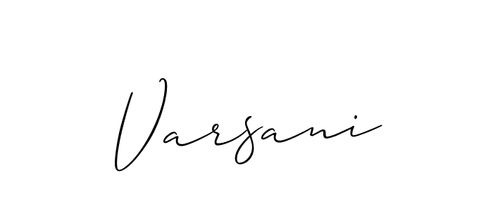 Allison_Script is a professional signature style that is perfect for those who want to add a touch of class to their signature. It is also a great choice for those who want to make their signature more unique. Get Varsani name to fancy signature for free. Varsani signature style 2 images and pictures png