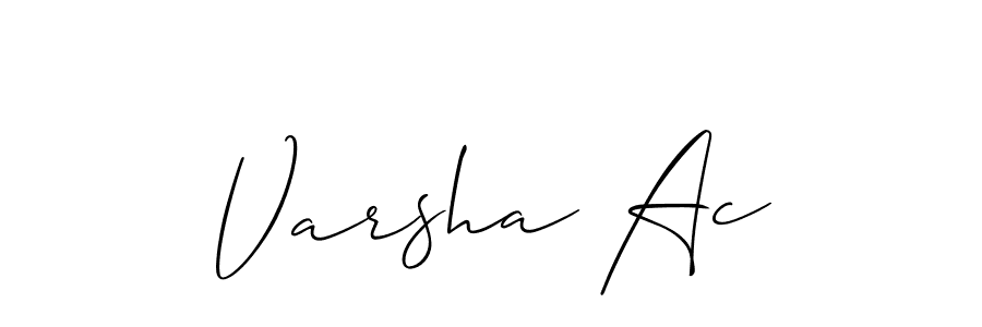How to make Varsha Ac name signature. Use Allison_Script style for creating short signs online. This is the latest handwritten sign. Varsha Ac signature style 2 images and pictures png