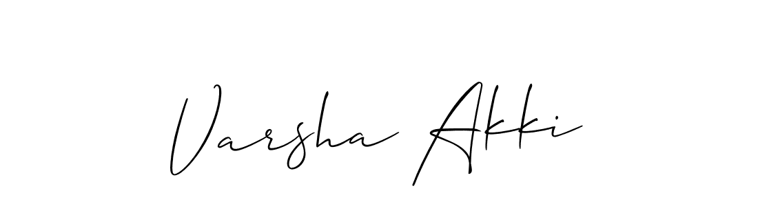 The best way (Allison_Script) to make a short signature is to pick only two or three words in your name. The name Varsha Akki include a total of six letters. For converting this name. Varsha Akki signature style 2 images and pictures png