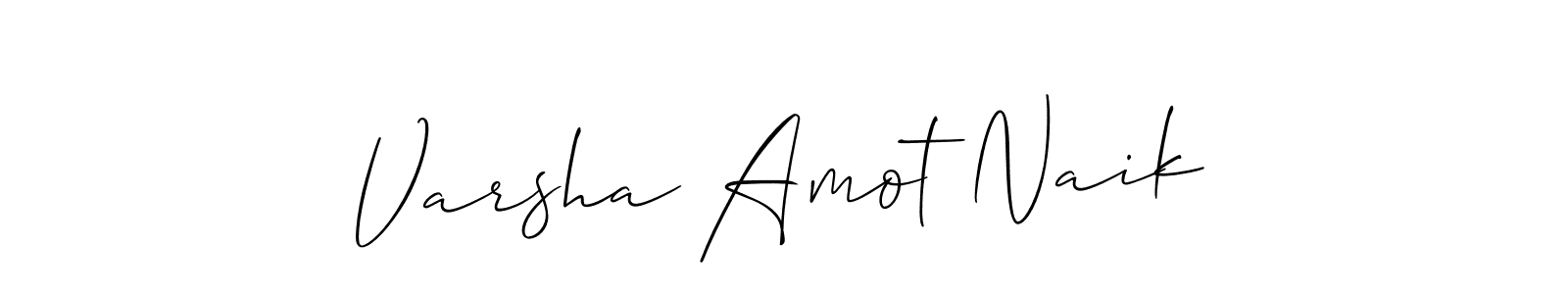 Similarly Allison_Script is the best handwritten signature design. Signature creator online .You can use it as an online autograph creator for name Varsha Amot Naik. Varsha Amot Naik signature style 2 images and pictures png