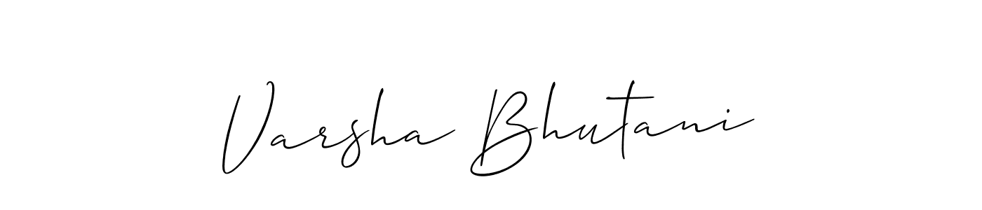 How to make Varsha Bhutani signature? Allison_Script is a professional autograph style. Create handwritten signature for Varsha Bhutani name. Varsha Bhutani signature style 2 images and pictures png