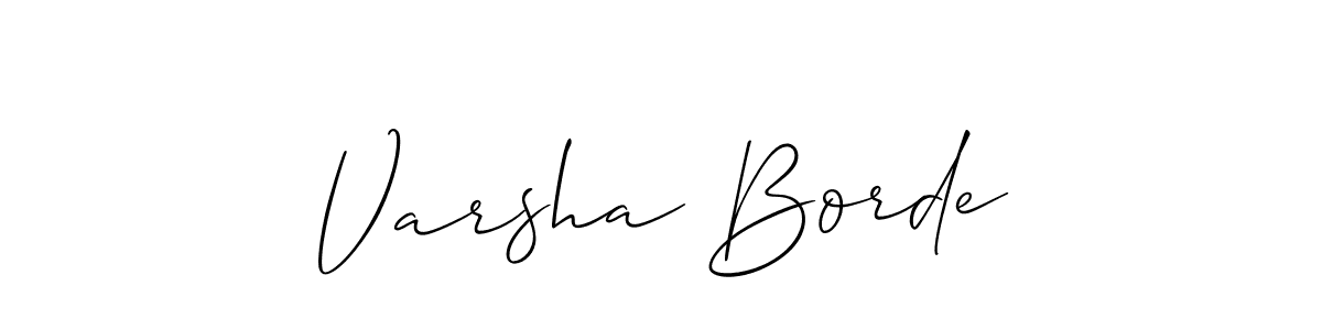 Varsha Borde stylish signature style. Best Handwritten Sign (Allison_Script) for my name. Handwritten Signature Collection Ideas for my name Varsha Borde. Varsha Borde signature style 2 images and pictures png