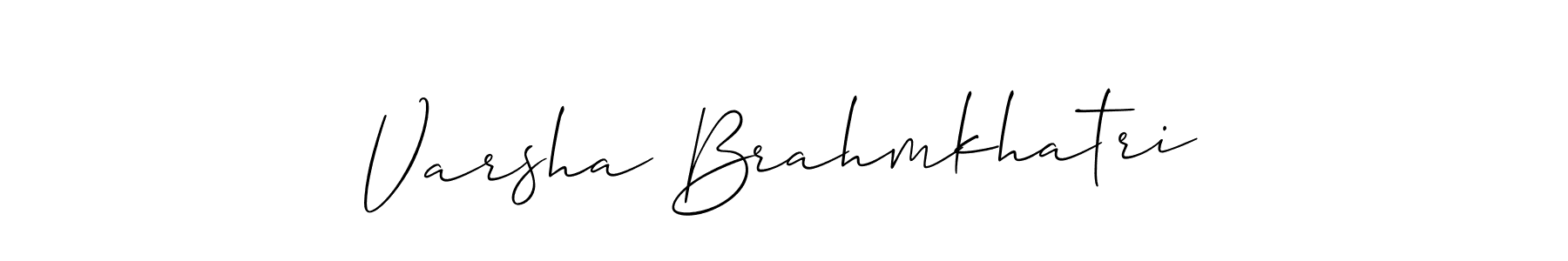 You should practise on your own different ways (Allison_Script) to write your name (Varsha Brahmkhatri) in signature. don't let someone else do it for you. Varsha Brahmkhatri signature style 2 images and pictures png