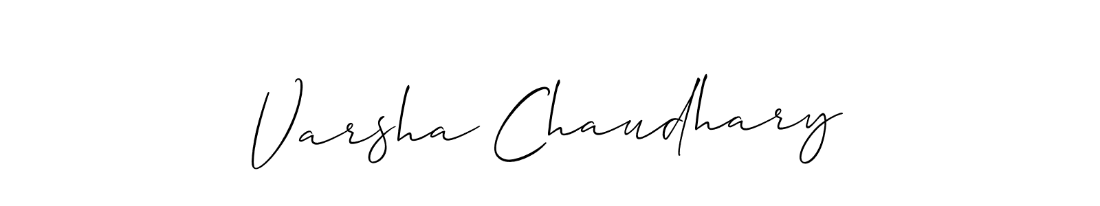 How to make Varsha Chaudhary name signature. Use Allison_Script style for creating short signs online. This is the latest handwritten sign. Varsha Chaudhary signature style 2 images and pictures png