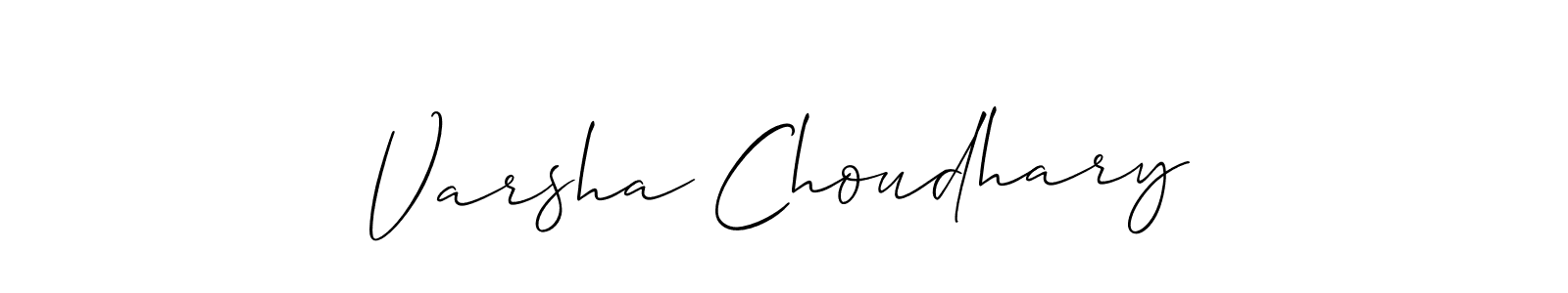 Use a signature maker to create a handwritten signature online. With this signature software, you can design (Allison_Script) your own signature for name Varsha Choudhary. Varsha Choudhary signature style 2 images and pictures png