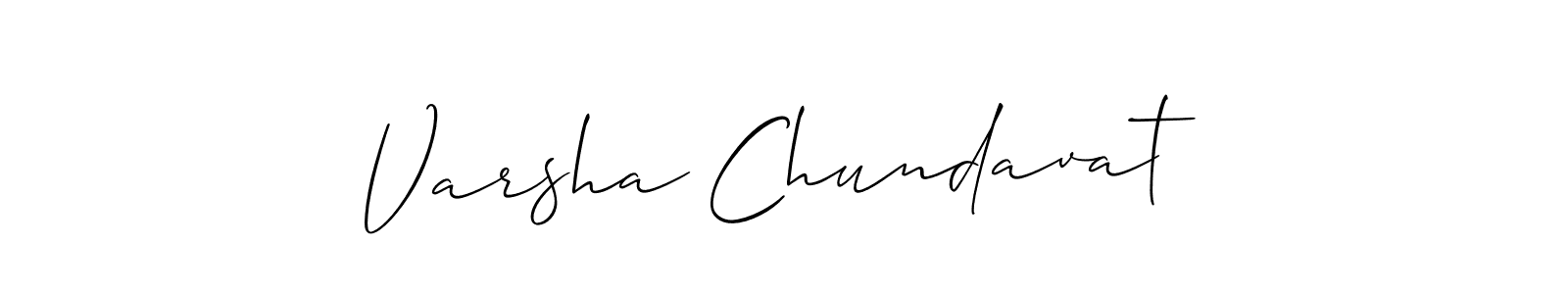 Create a beautiful signature design for name Varsha Chundavat. With this signature (Allison_Script) fonts, you can make a handwritten signature for free. Varsha Chundavat signature style 2 images and pictures png