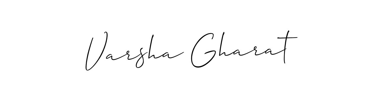 The best way (Allison_Script) to make a short signature is to pick only two or three words in your name. The name Varsha Gharat include a total of six letters. For converting this name. Varsha Gharat signature style 2 images and pictures png
